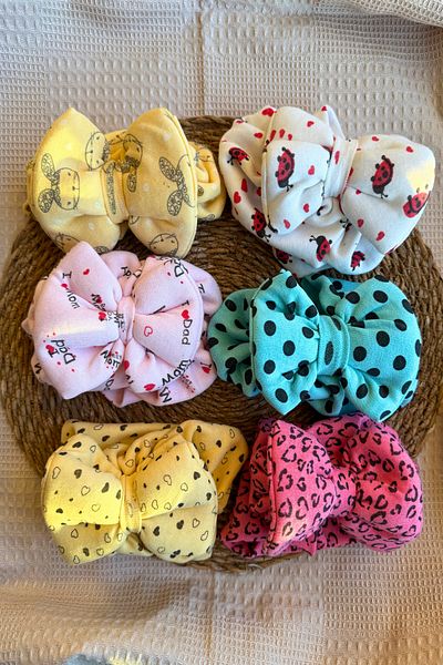MASENKIDS Baby Bone Bandana Double Layer Bow Set of 6
