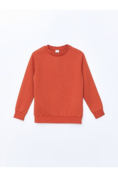 LC Waikiki Smeđa deblja majica za dečake okrugla kragna