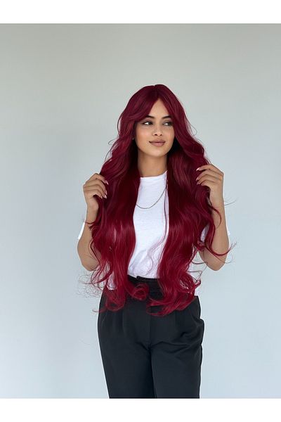 Fenomen Peruk Perçemli Red Tongs Wavy Vip Wig 75-80 cm