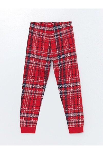 LC Waikiki Kirmizi Beli Lastikli Ekose Kız Çocuk Pijama Alt