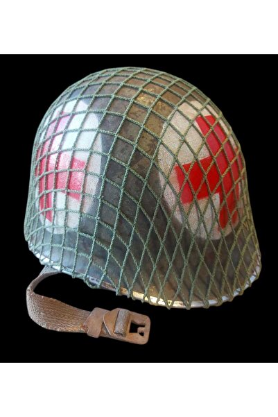 kho military design 1977 Alman VDN (Amerikan M1) Sıhhiye Fileli Çelik Miğfer