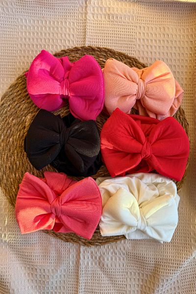 MASENKIDS Baby Bone Bandana Double Layer Bow Set of 6