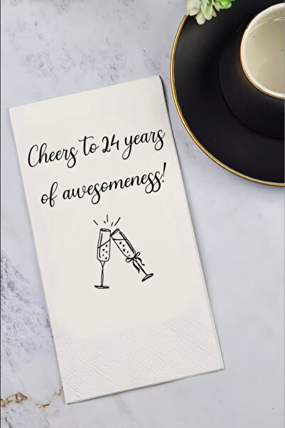 BYBAGS منديل عيد ميلاد تشيرز مطبوع خاص لعمر 20 عامًا 33x33