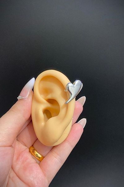 Jaida Moda Heart Figured No Hole Compression Steel Ear Cuff Cartilage Earring