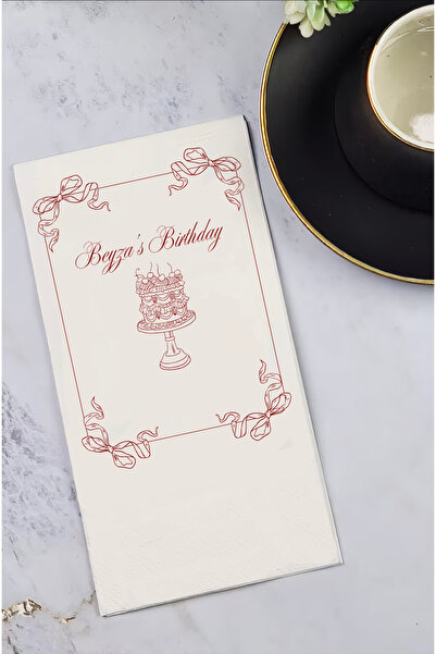 BYBAGS Doğum Günü Birthday Peçetesi İsme Özel Baskılı 20'li 33x33