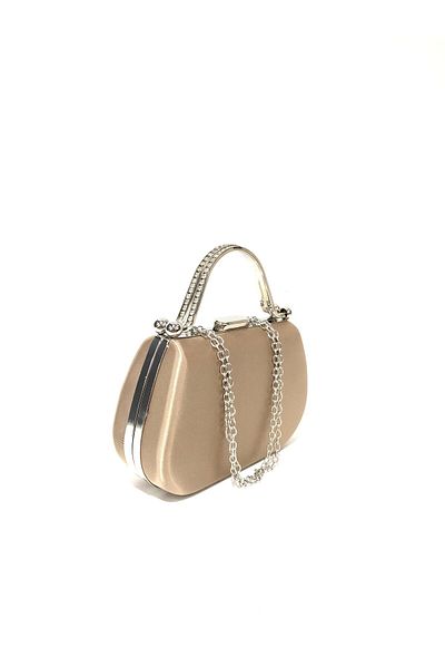 womenacs Γυμνό χρώμα Βραδινό φόρεμα με αξεσουάρ Clutch Portfolio Γάμος Αρραβώνας Henna Γυναικεία βραδινή τσάντα (με λουράκι)