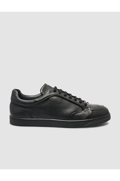 Cabani 100% Genuine Leather Black Lace-Up Men's Sports Shoes
