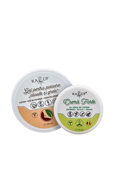 kasuf Pachet Gel Picioare Obosite 200 ml + Crema Forte 50 ml