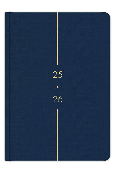 Matt Notebook 2025-2026 A5 Keten Akademik Ajanda 15x21 cm - 17 Aylık Lacivert