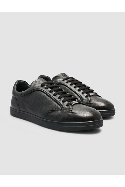 Cabani 100% Genuine Leather Black Lace-Up Men's Sports Shoes