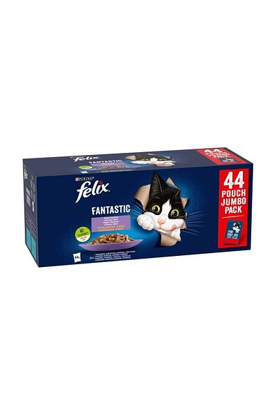FELIX Fantastic, Multipack, Beef/Chicken/Salmon/Tuna in Jelly, 44x85 g