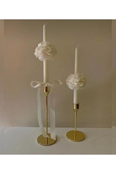 Zeren Home Şakayıklı Şamdan Mumları - Zarif Çiçek Desenli Kokulu Şamdan Mumla...