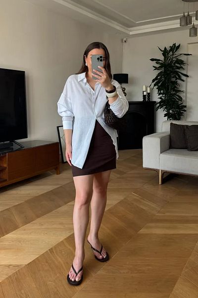 Tuba Butik Linen Long Sleeve Women's Shirt