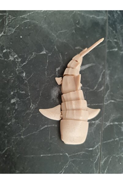 TSC Ahşap Katkili Dogal Pla Malzeme 11cm Ufak Hareketli Balina Köpek Balığı Oyuncak