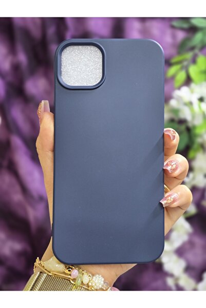 Magic Ring Iphone 14 PLUS / 15 PLUS Uyumlu İçi Kadife Lacivert Silikon Telefo...