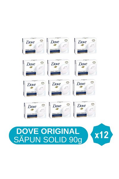 Dove Set of 12x Original solid soap, 1/4 moisturizing cream, 90 gr