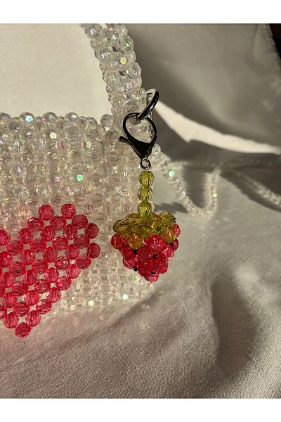 CLA Bead Strawberry Bag Charm