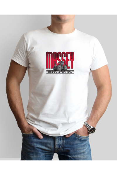 ONUR KANGAL Massey Ferguson Tractor Printed Crew Neck Premium T-Shirt -Tm2052