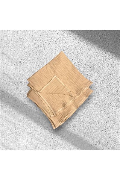 The Byzia 2-Piece Muslin Blanket Beige Color 100% Cotton Non-Irritating Surface