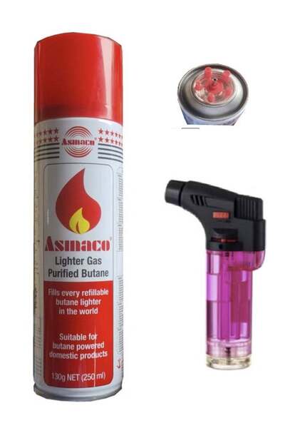 Asmaco ولاعة مع غاز البوتان القابل لإعادة التعبئة متعدد الألوان