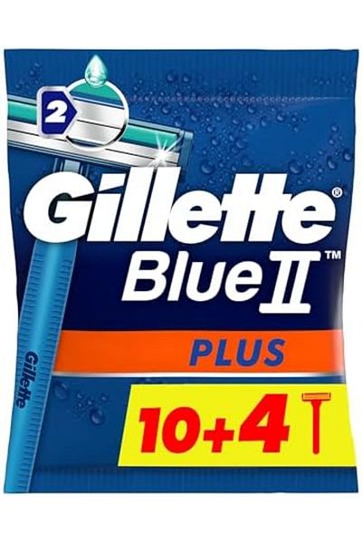 Gillette Blue II Plus Men's Disposable Razor (10+4) 14pcs