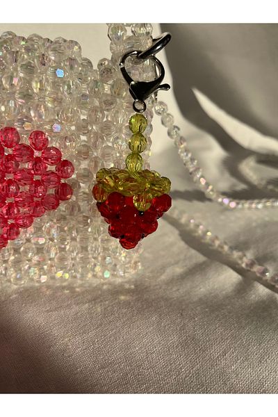 CLA Bead Strawberry Bag Charm