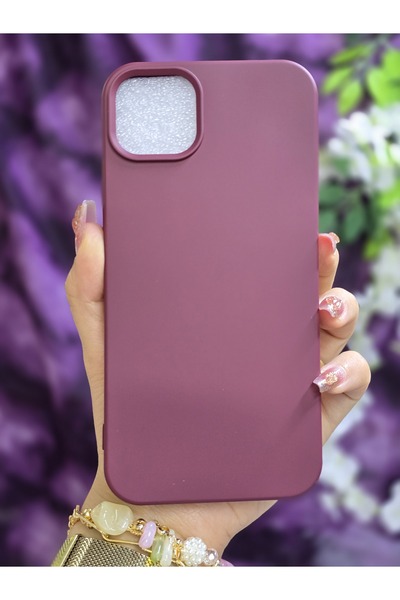 Magic Ring Iphone 14 PLUS / 15 PLUS Uyumlu İçi Kadife Bordo Silikon Telefon K...