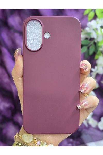 Magic Ring Velvet Burgundy Silicone Phone Case Compatible with iPhone 16