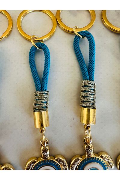 Talia&Talia Gift Set of 5 Evil Eye Beaded Keychains - Turtle