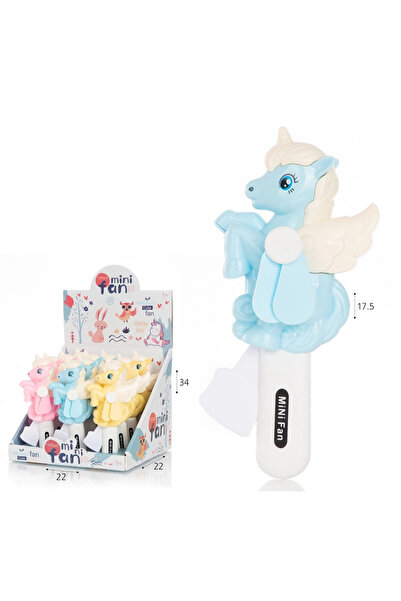 ByCaretta Kanatlı Unicorn El Fanı Elle Basmalı Mini fan Sessiz & Taşınabilir