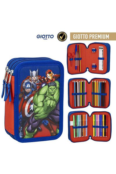 The Avengers Penar triplu The Avengers, albastru, 12,5 x 6,5 x 19,5 cm