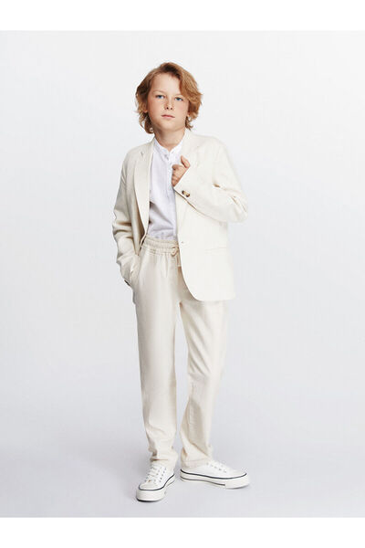 LC Waikiki New Season Linen Blend Boy's Blazer Jacket - S5Fc27Z4