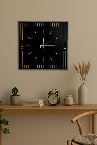 Trend Kitchen ساعة حائط خشبية مربعة الشكل موديل Carre Boise