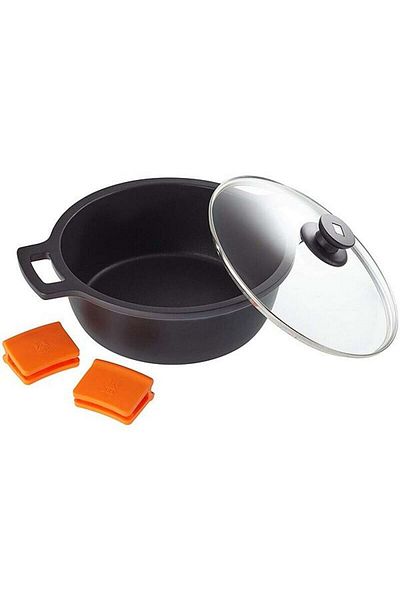 D&G Casserole with glass lid, BRA A270328, 5.7 L, Black, Ø 28 cm