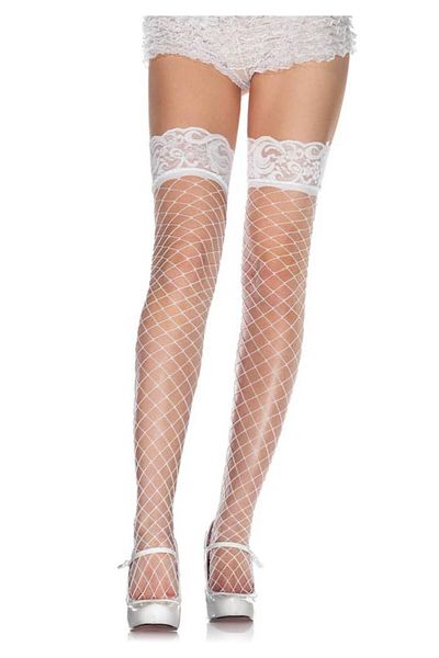 Leg Avenue Fishnet Tights, Leg Avenue, White, One Size