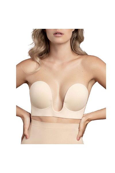Bye Bra Sutien fără cusături U-Style, Bye Bra, Beige A