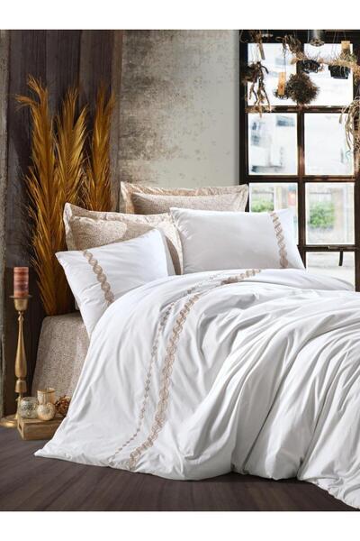 Cotton Box Majestic Seri pentru două persoane lenjerie de pat bej Ines