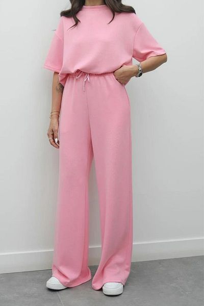 Balenbi Women's Modal Fabric Short Sleeve Tracksuit Set 1098