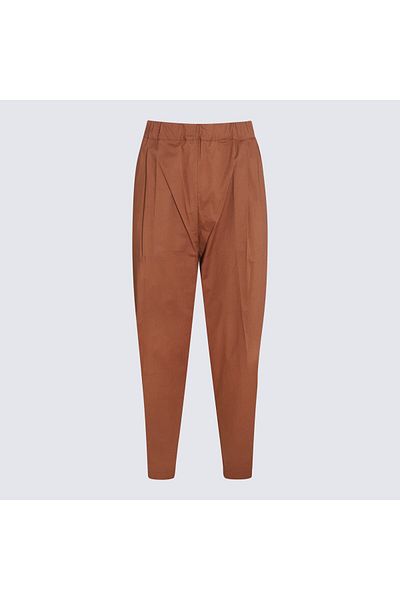 Laneus Laneus Brown Chocolate Cotton Stretch Pants