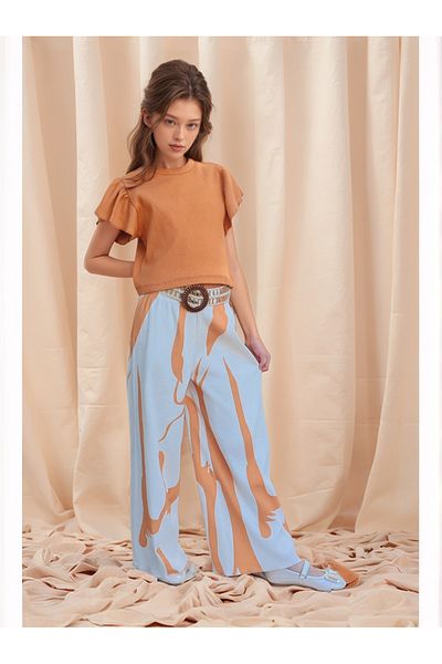Joui Co Children's 100% Cotton Belt Detailed Double Suit Blouse&Pants