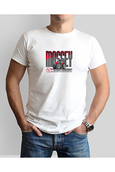 ONUR KANGAL Massey Ferguson Tractor Printed Crew Neck Premium T-Shirt -Tm2055