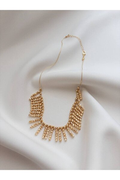 Minne Jewelry-Accessory Dorika Kolye - Altın Renk Dorika Kolye - Püsküllü Dorika Kolye