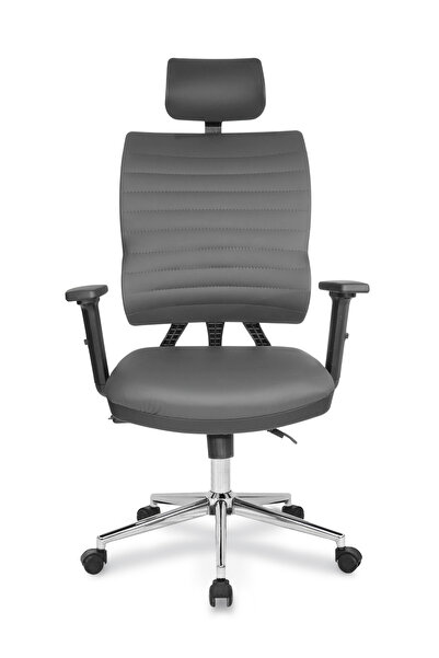 Varlık Ofis Jumbo Siyah İskelet Füme Deri | Yönetici Koltuğu | Ofis Çalışma K...