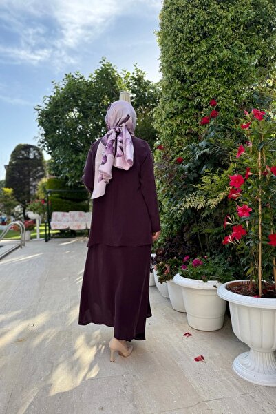 MISS DALIDA Asymmetrical Cut Cupro Skirt Burgundy T25Y-2009