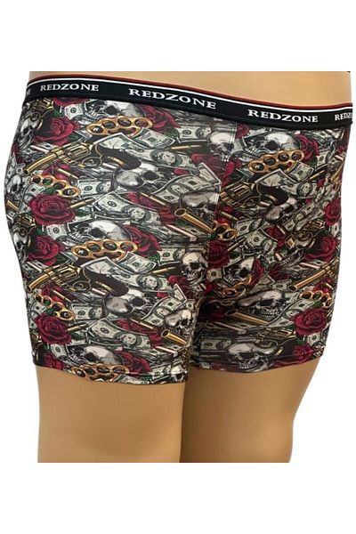 marufshop Skull Patterned Digital Printed Large Size Lycra Boxer