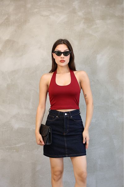 ESL ESLEM Crop Top with Halter Neck