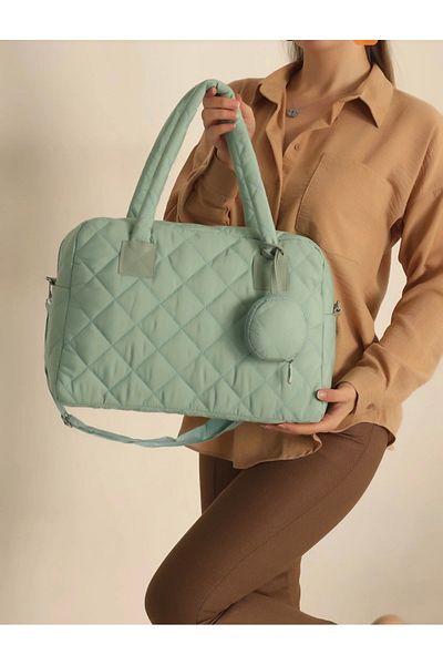 MODA Both Suitcase and Arm Bag with Quilted Stitching Small Wallet Accessories