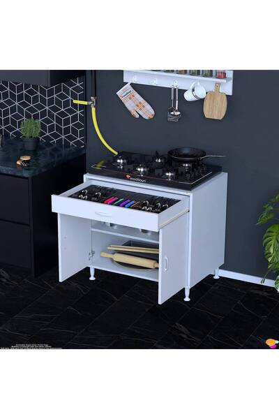 Modilayn QPLAS (XXXL) Set Ocak Altı Dolap 80x88x56 cm Çekmeceli, Kapaklı 2 Gö...