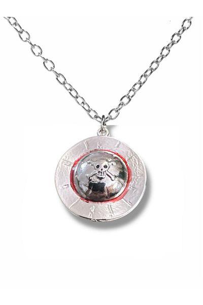 Herşey Nota One Piece Luffy Straw Hat Necklace with 60cm Chain |   Anime Themed Unisex Jewelry