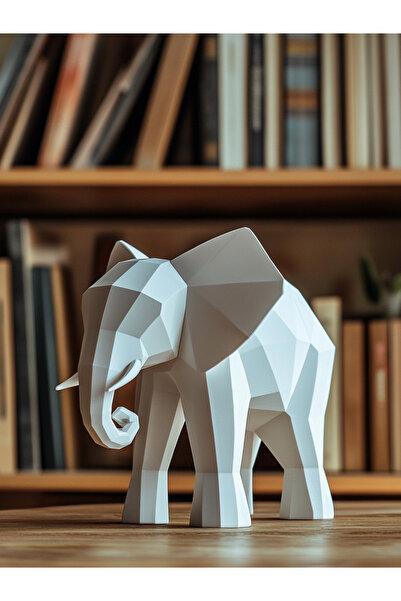 Sizseyy Modern Geometrik Fil Biblo Heykel Dekor